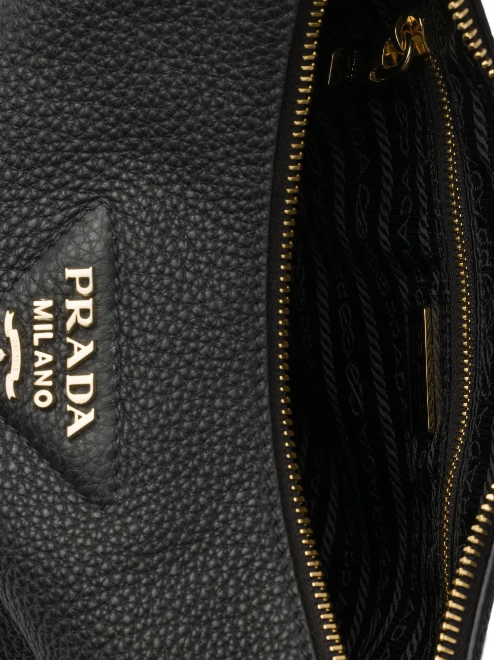 Prada Schoudertas met logoplakkaat Zwart