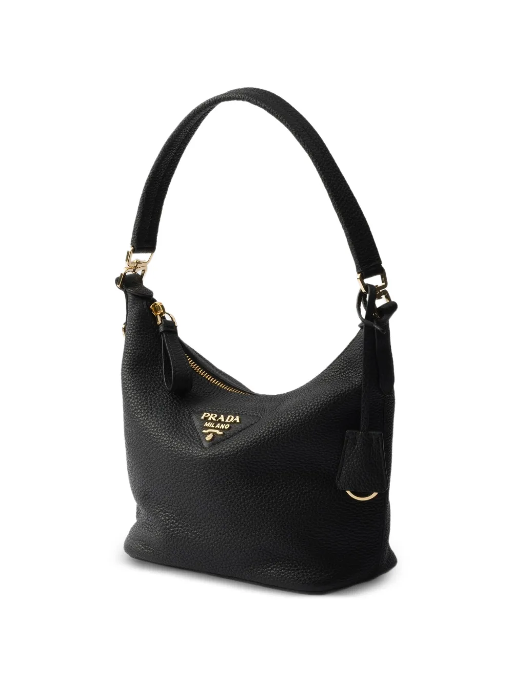 Prada Schoudertas met logoplakkaat Zwart