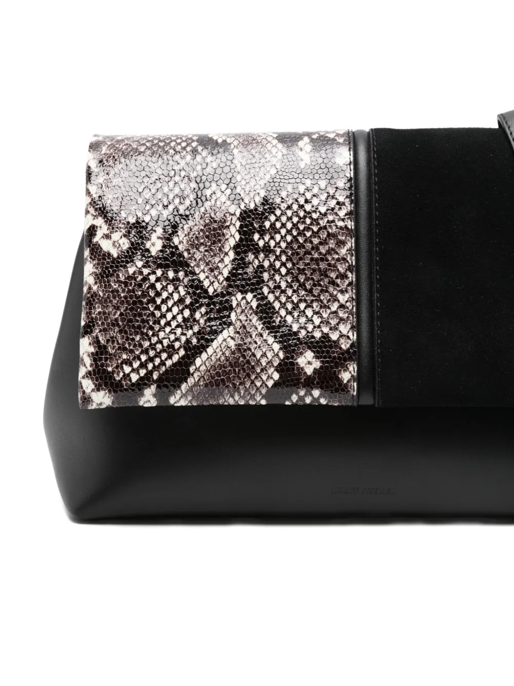 Manu Atelier The Fold clutch met slangen-patroon Zwart