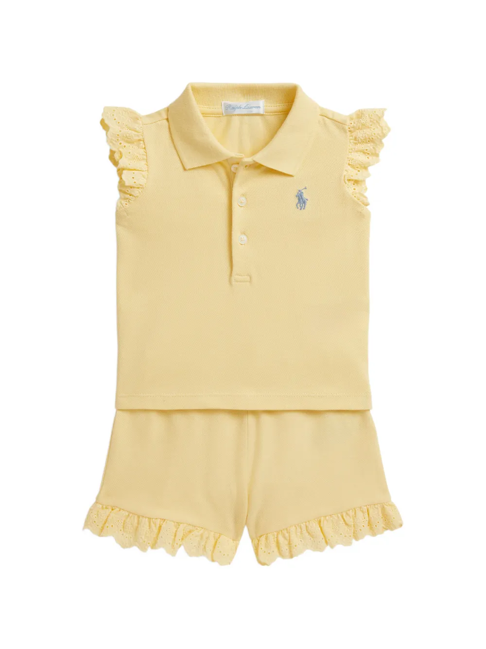 POLO RALPH LAUREN KIDS Set shorts con ricamo - Giallo