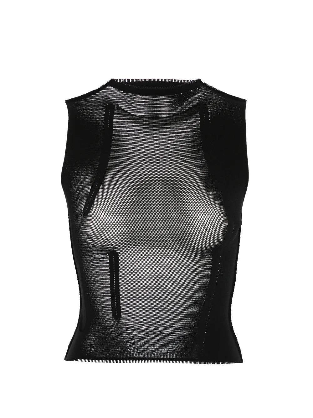 Issey Miyake mesh panelled top - Nero