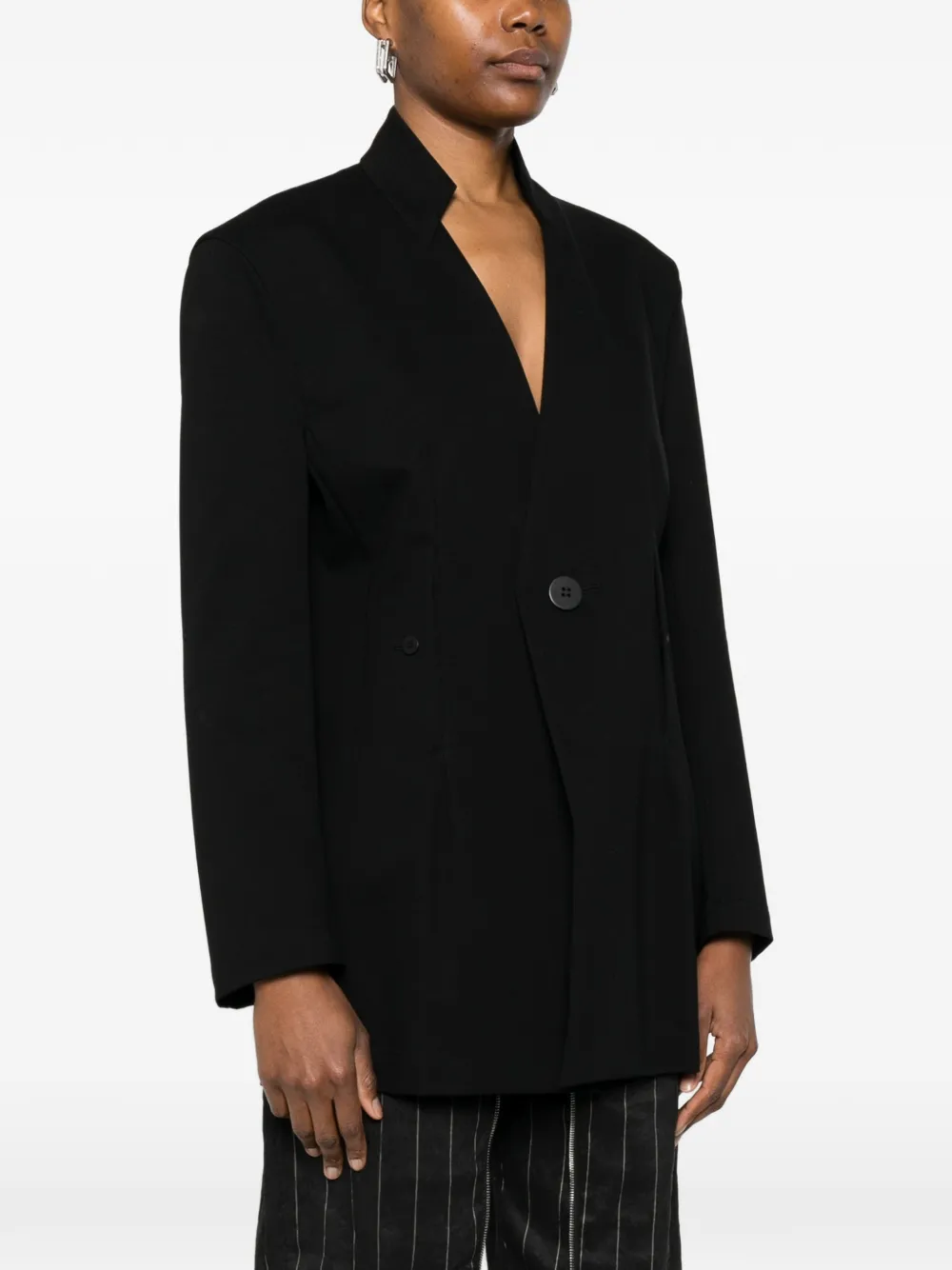  Issey Miyake Button-up Fitted Jacket - Black 