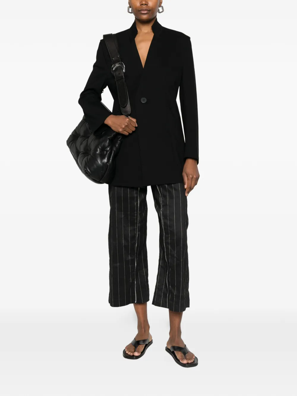  Issey Miyake Button-up Fitted Jacket - Black 