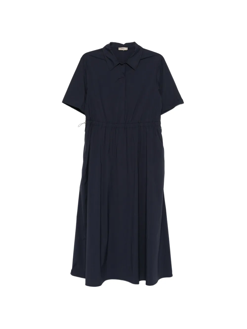 Herno collared drawstring midi dress - Blu