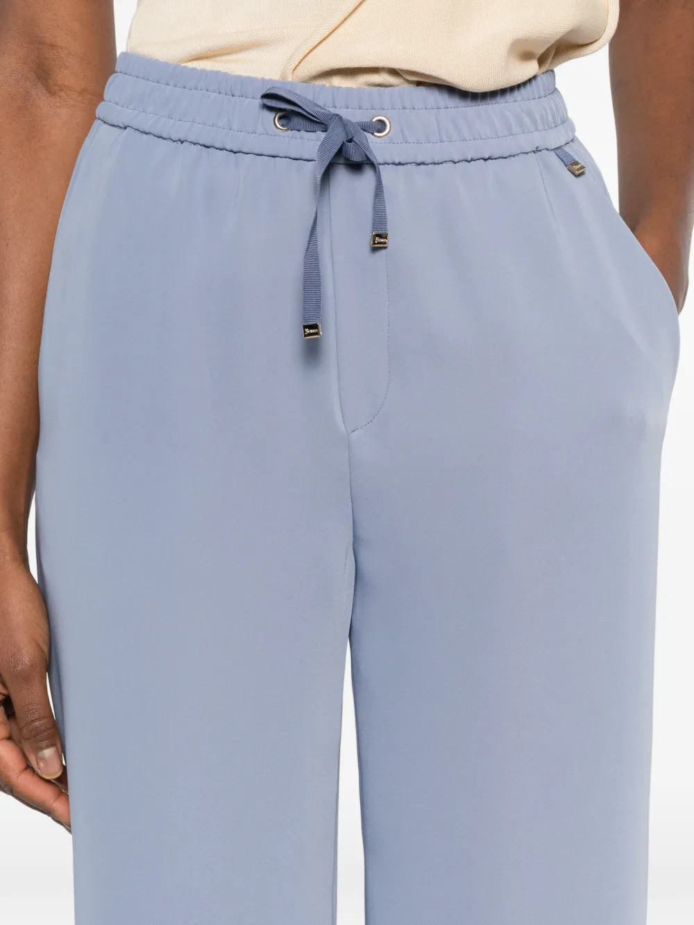 Herno Palazzo broek met trekkoord Blauw