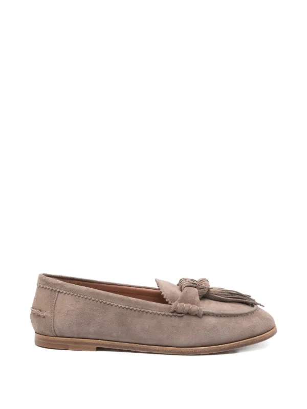 Aquazzura Tassel Loafers in Brown