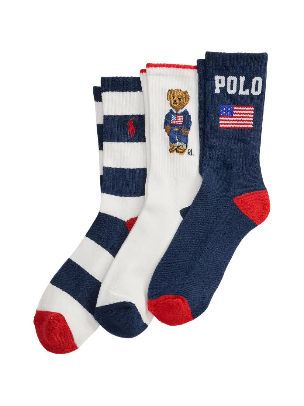POLO RALPH LAUREN KIDS Calzini con logo (3 pezzi) - Blu