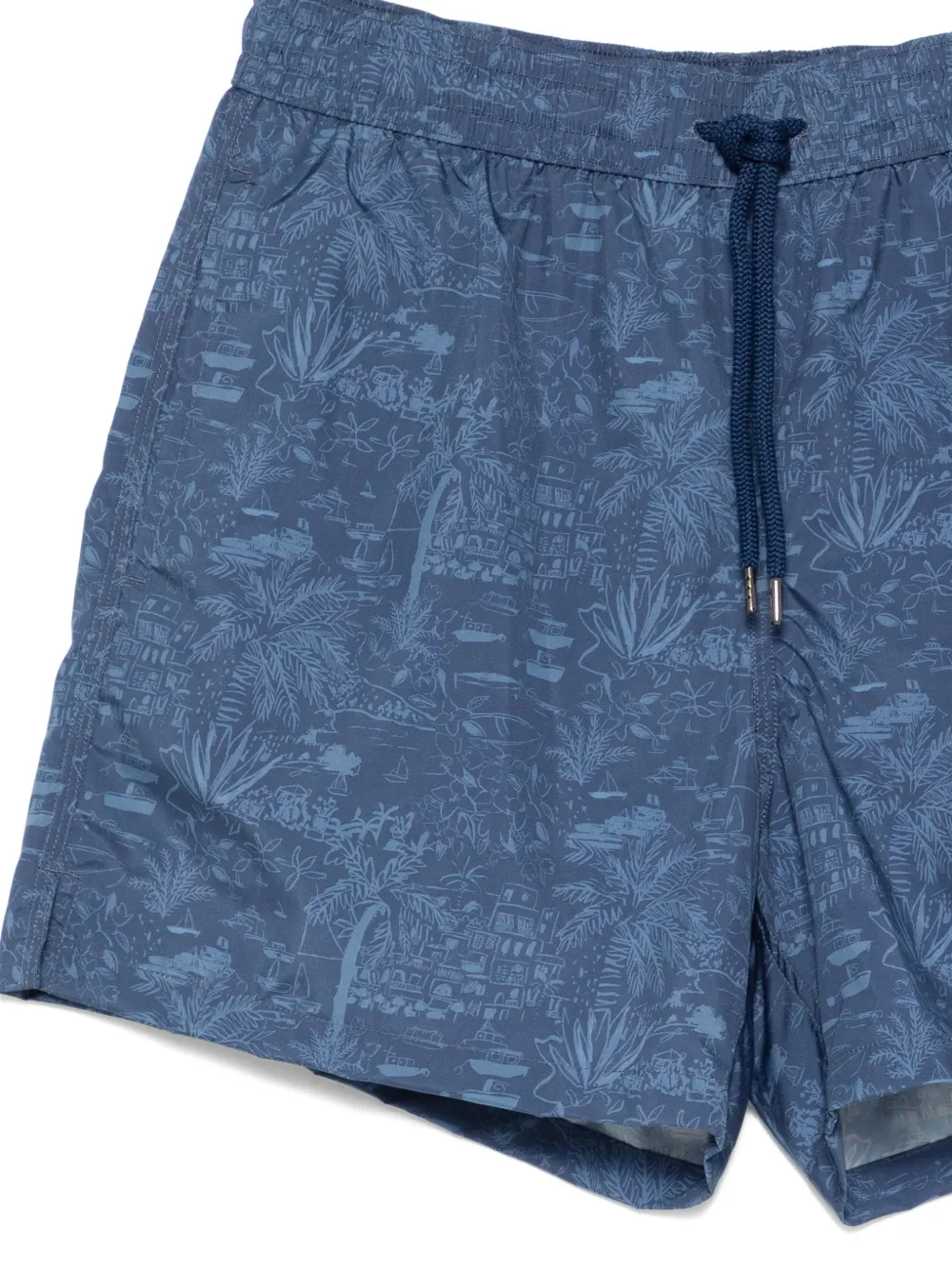  Caruso Drawstring Print Shorts - Blue 