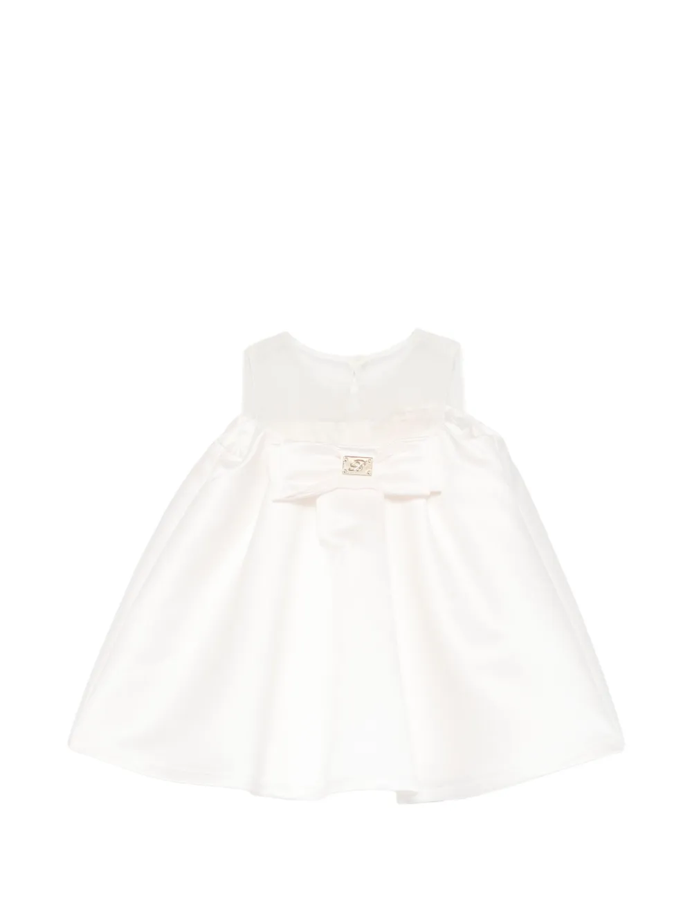 Miss Blumarine bow-embellished sleeveless dress - Toni neutri