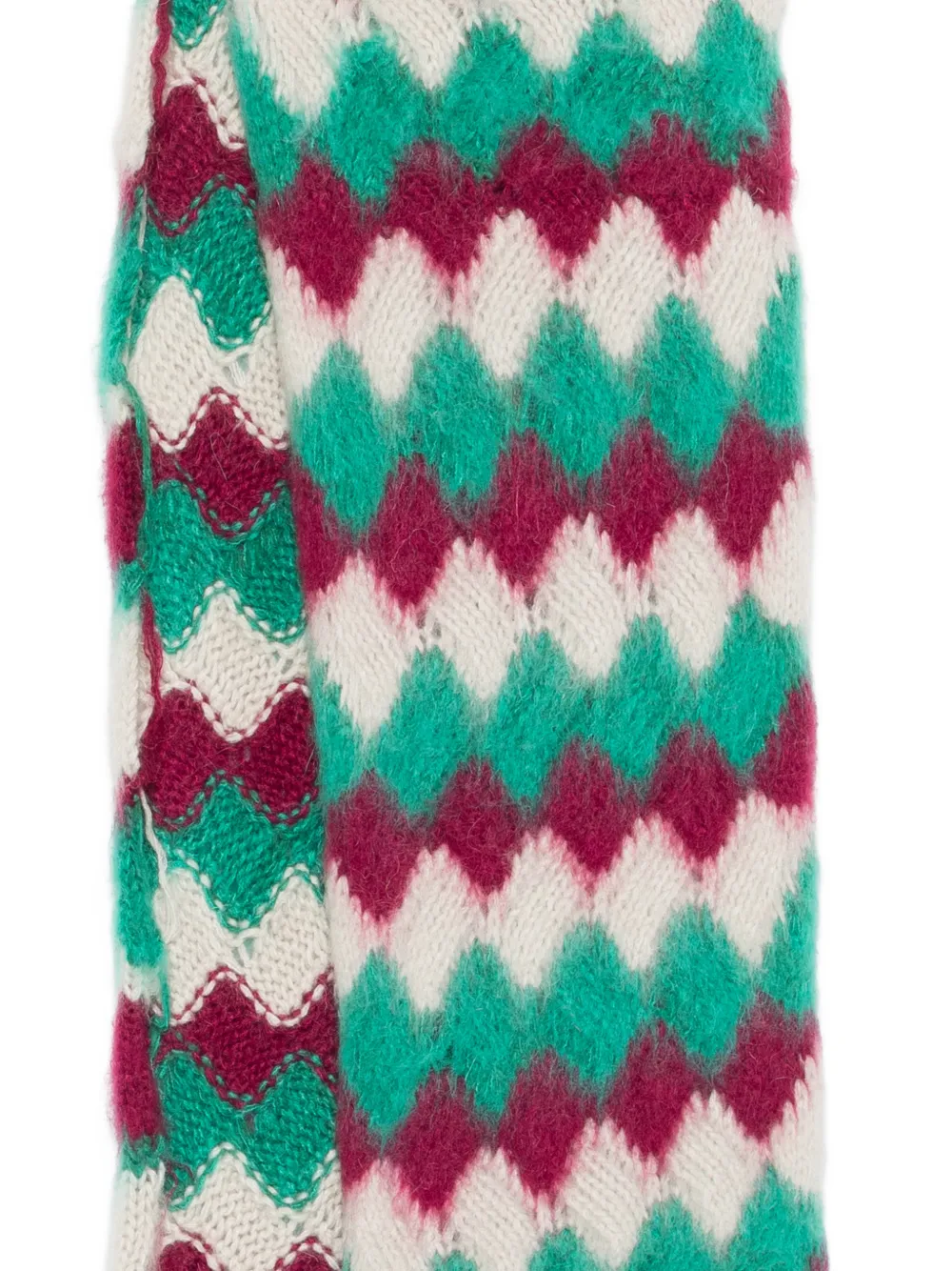  Bonsai Diamond-patterned Scarf - Green 