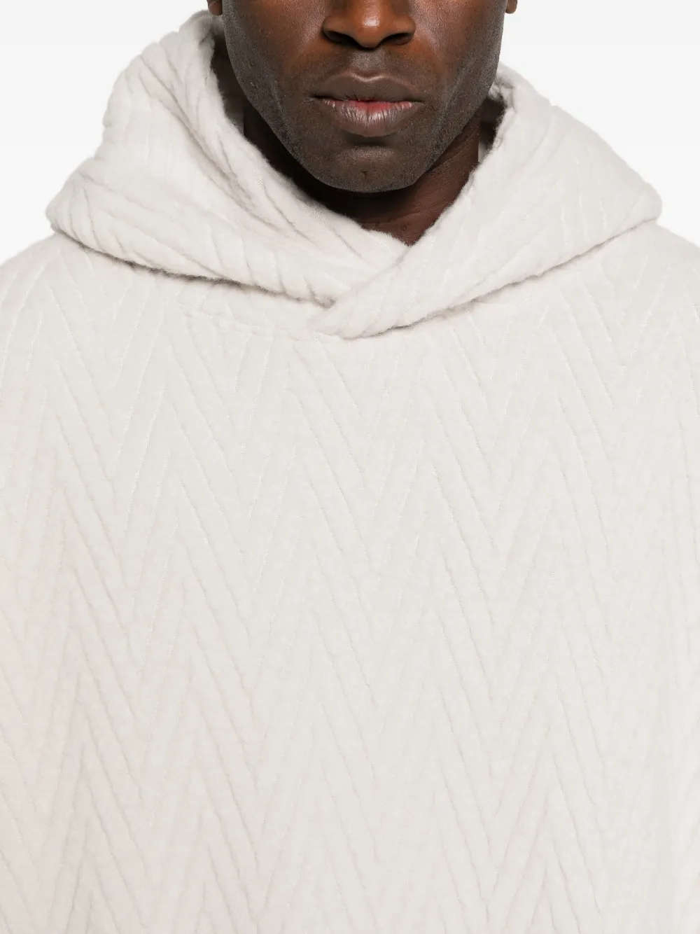 Bonsai Oversized hoodie met zigzag patroon Beige