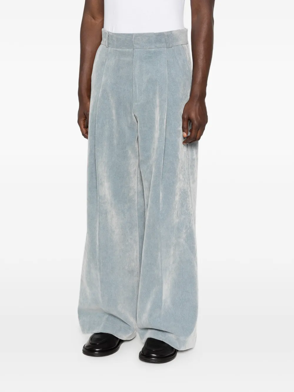  Bonsai Velvet Loose-fit Trousers - Blue 