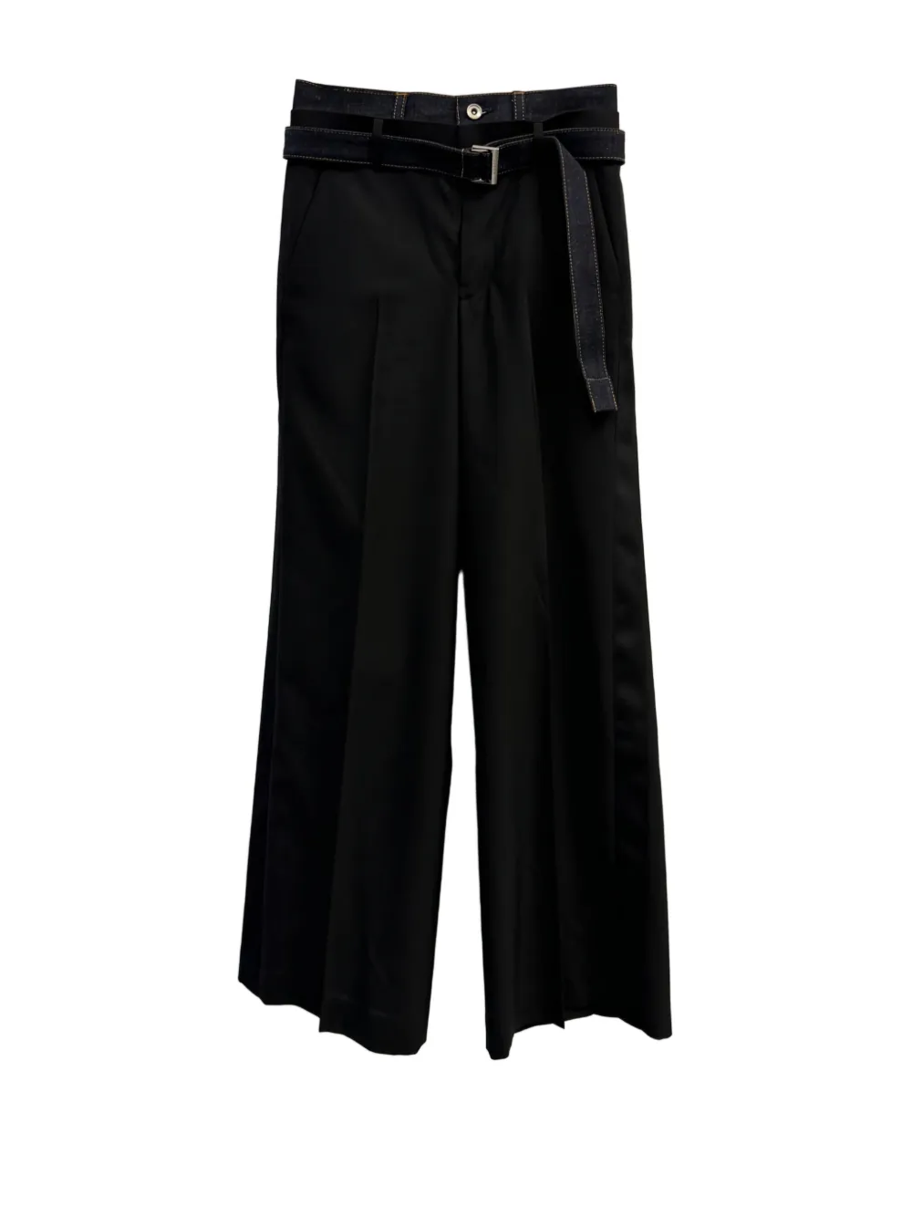 sacai belted jeans - Nero