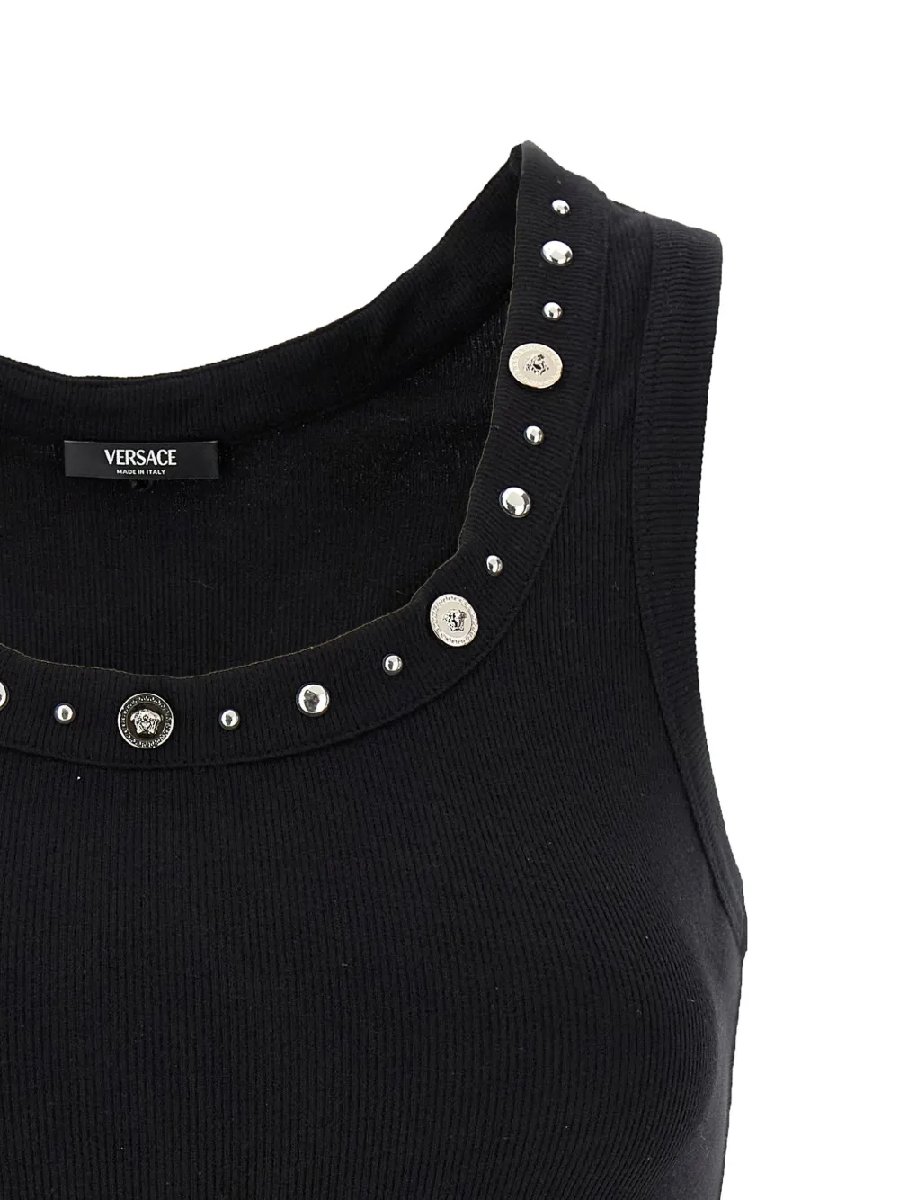Versace Tanktop met Medusa-plakkaat en studs Zwart