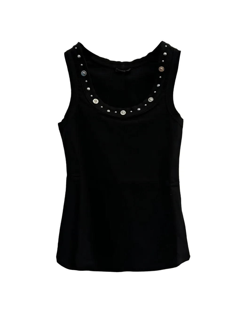 Versace Medusa-plaque studded tank top - Nero