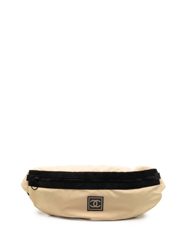 Chanel Pre-owned 2002-2003 Nylon CC Sport Line Belt Bag in Brown
