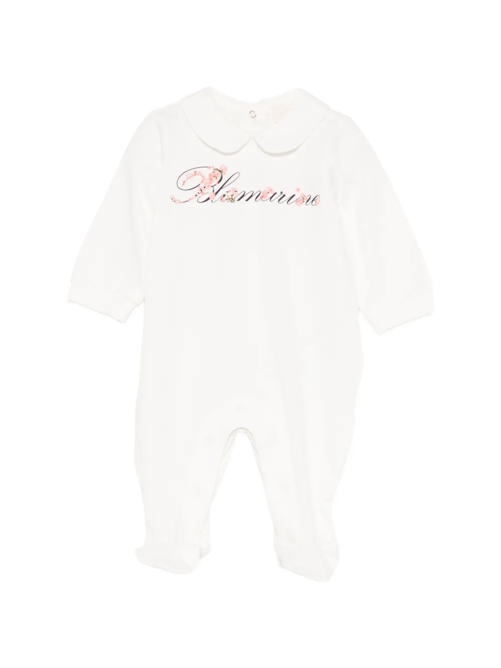 Miss Blumarine floral-logo collared pajamas - Toni neutri