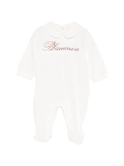 Miss Blumarine floral-logo collared pajamas 
