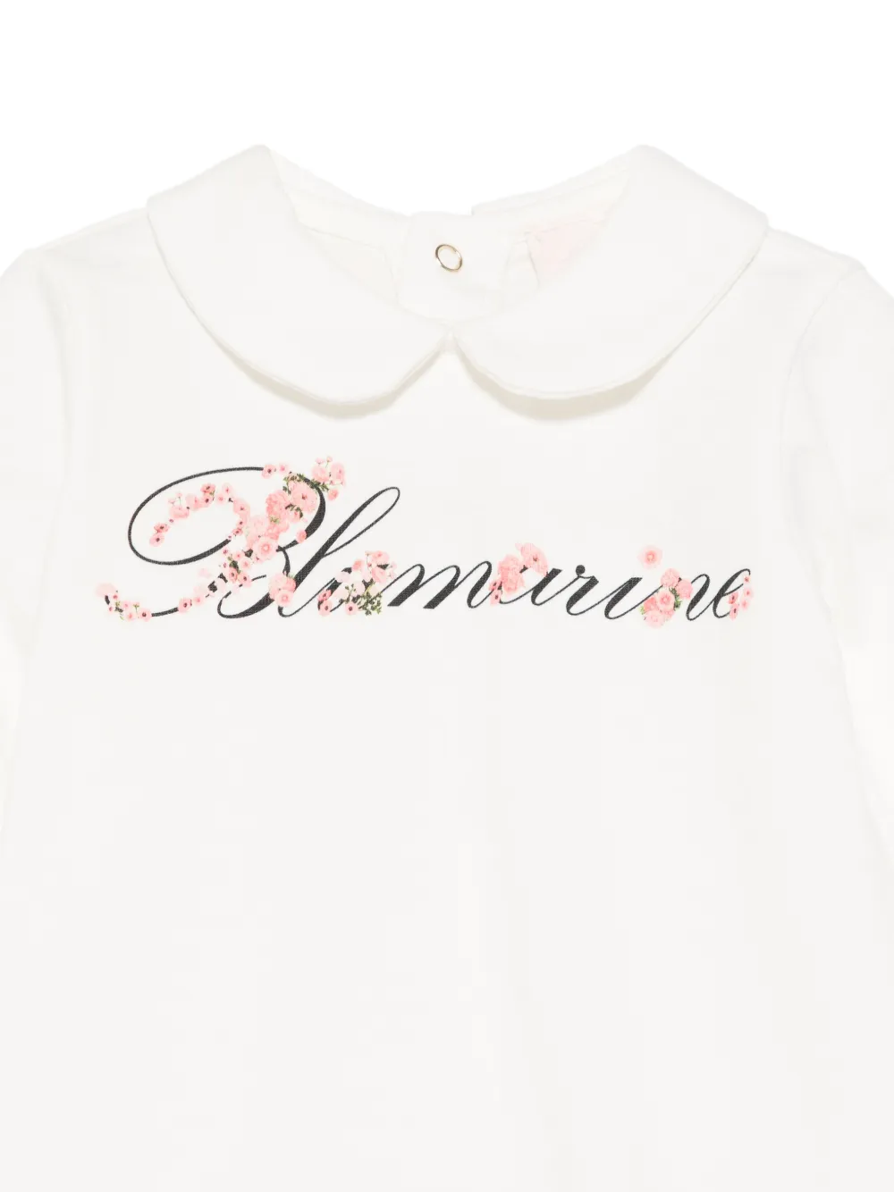 Miss Blumarine Floral-logo Collared Pajamas - Neutrals 