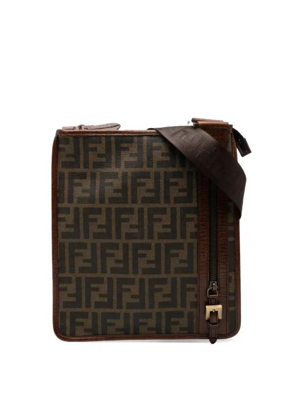 Fendi Pre-owned 2000-2010 Zucca Coated Canvas Crossbody Bag in Brown