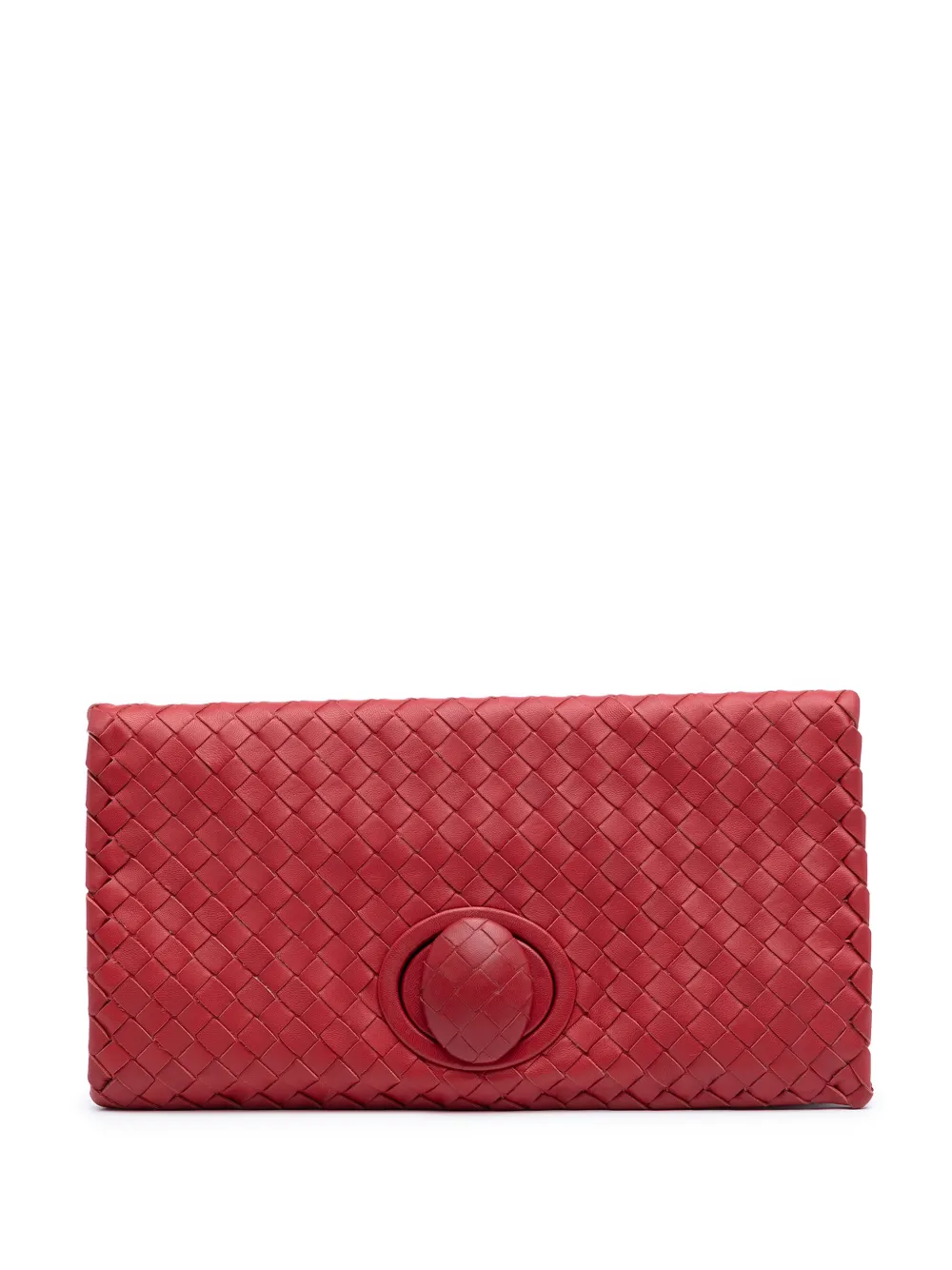 Bottega Veneta Pre-Owned 2012-2025 Nappa Intrecciato Turn Lock clutch bag - Rosso