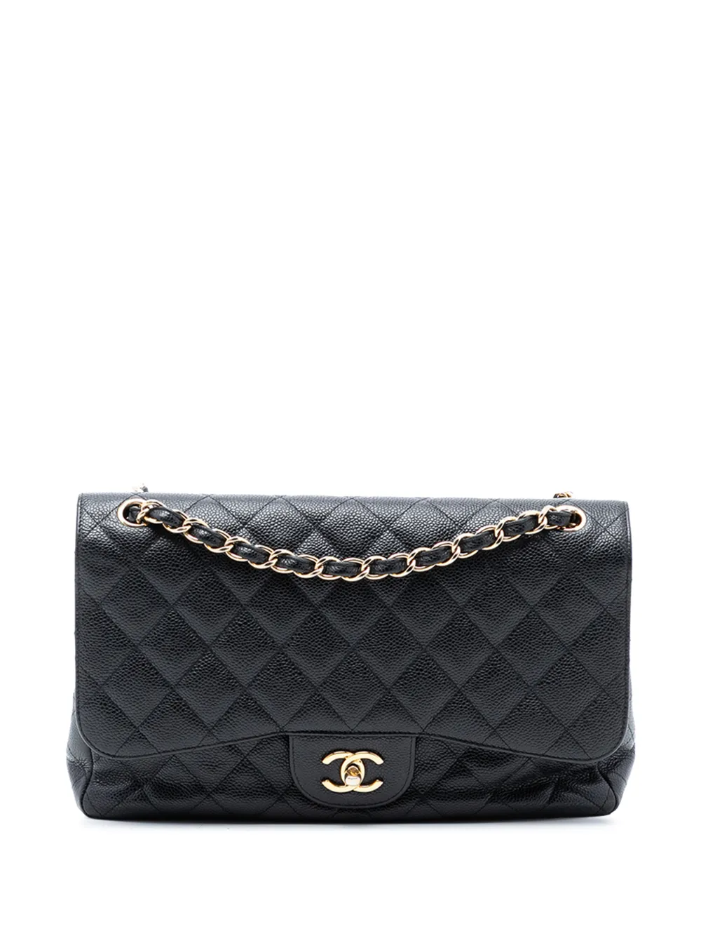 CHANEL Pre-Owned 2010-2011 Jumbo Classic Caviar Double Flap shoulder bag - Nero