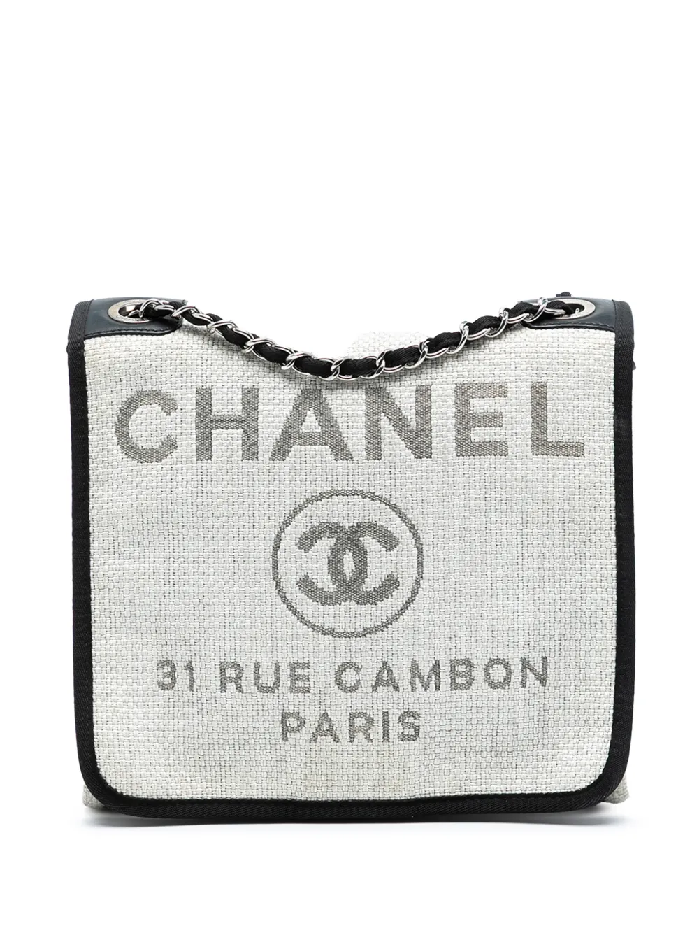 CHANEL Pre-Owned 2016-2017 Small Raffia Deauville Messenger crossbody bag - Grigio