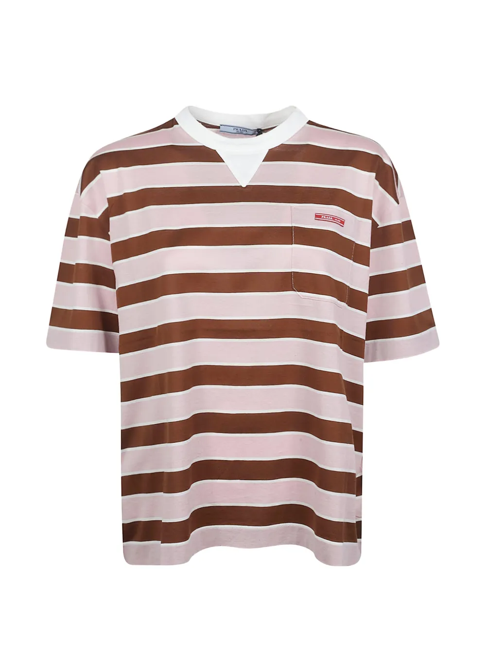 Prada Bayadere striped pocket T-shirt - Marrone