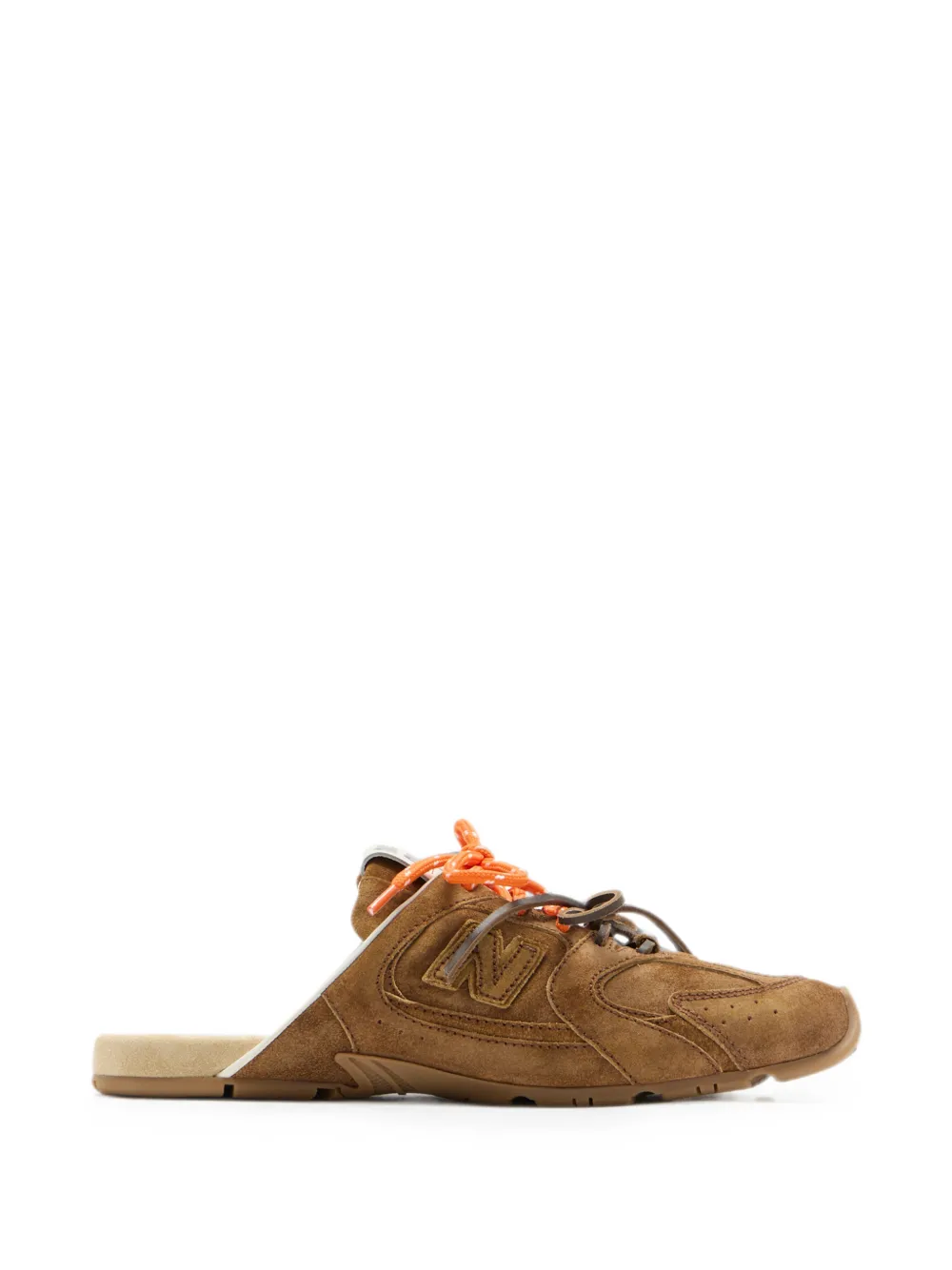 Miu x New Balance suède muiltjes Bruin