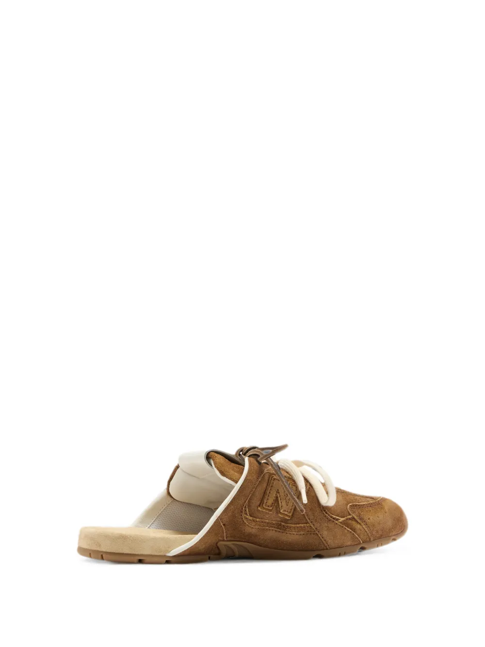 Miu x New Balance suède muiltjes Bruin