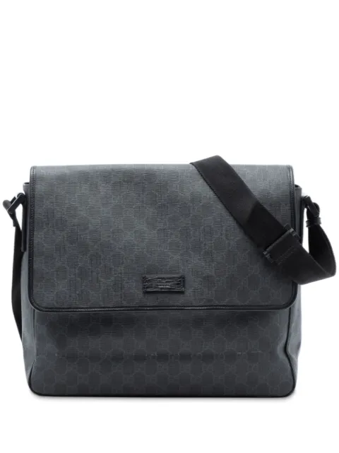 Gucci Pre-Owned GG Supreme crossbody-taske med flap fra 2000-2015