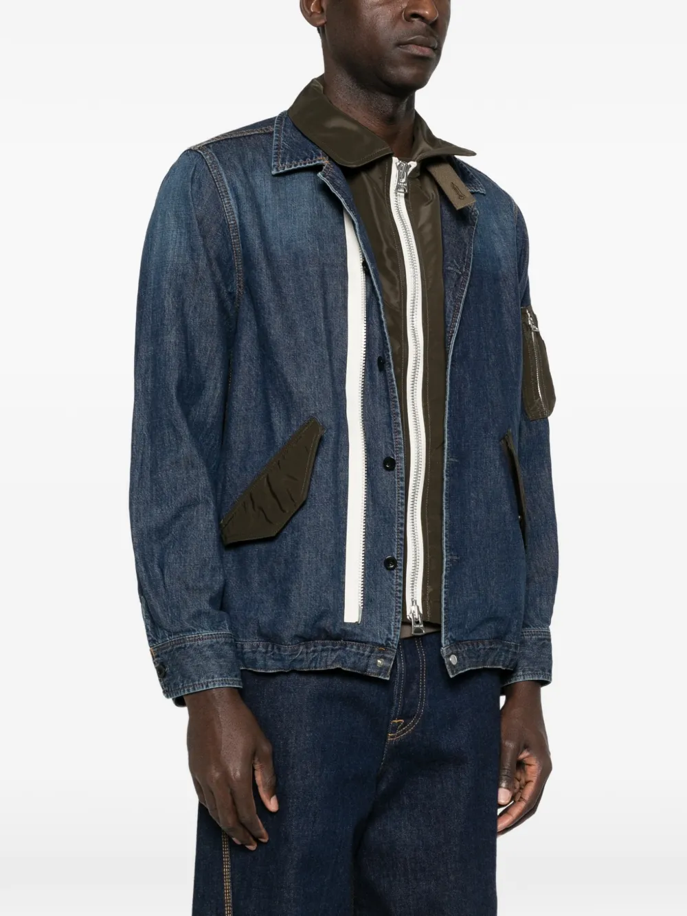  Sacai Button Front Pocket Jacket - Blue 