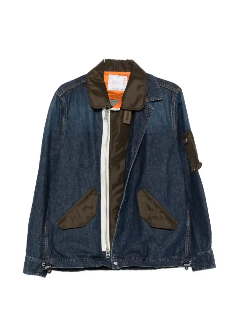 sacai layered denim jacket