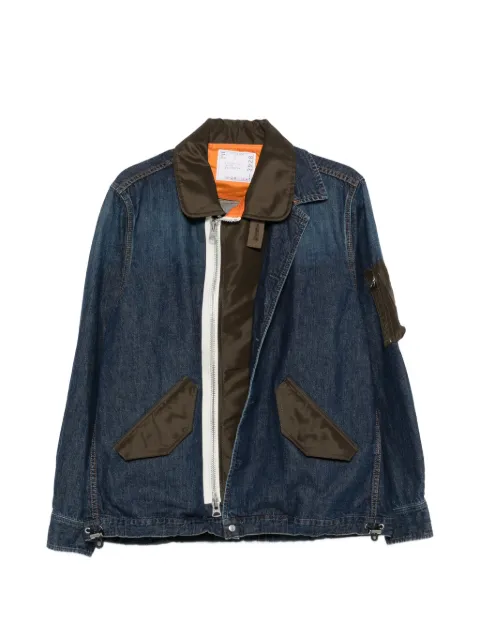 sacai layered denim jacket