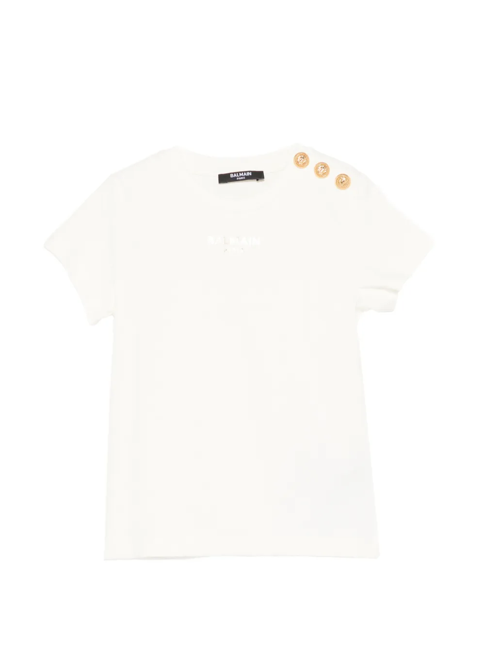 Balmain Kids T-shirt con bottoni - Toni neutri