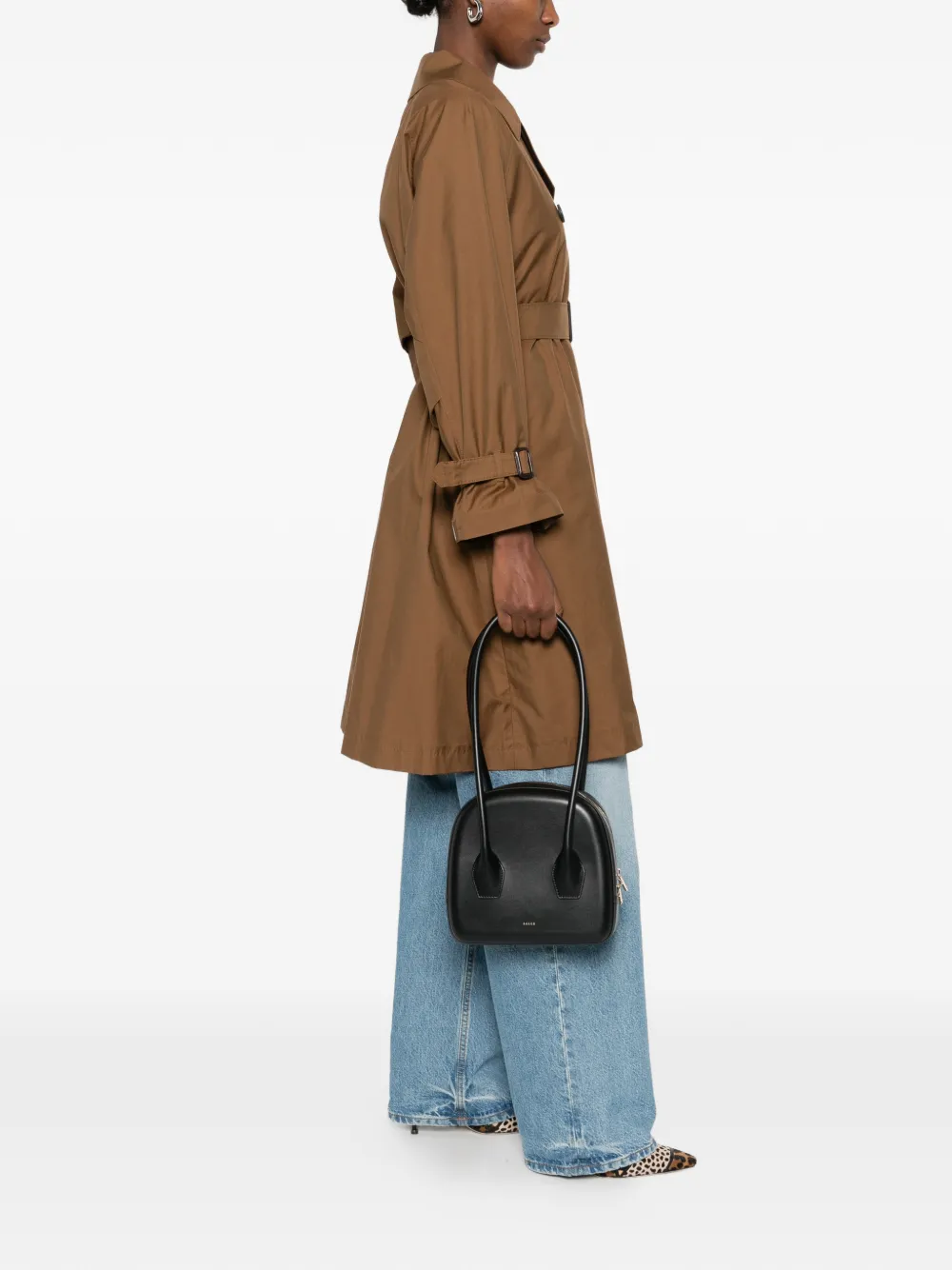  Salce Rounded Shoulder Bag - Black 