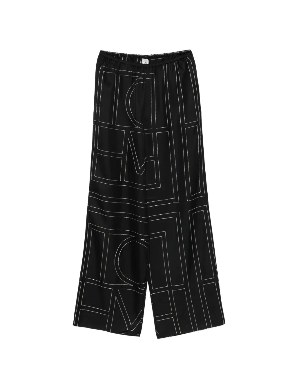 TOTEME monogram silk trousers - Weiß