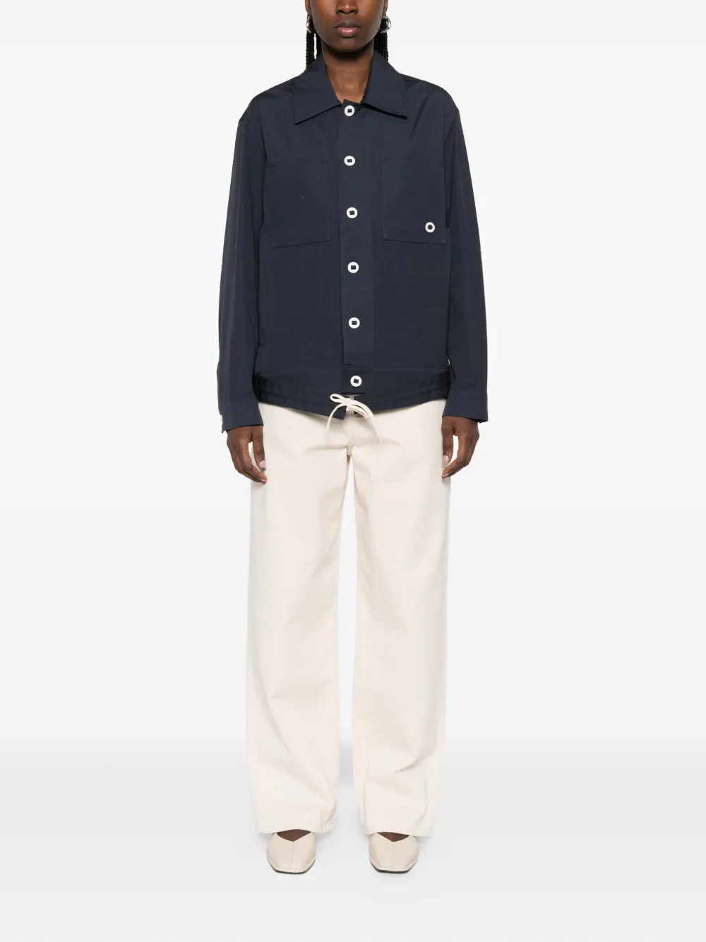  Craig Green Circle Worker Button-front Shirt Jacket - Blue 