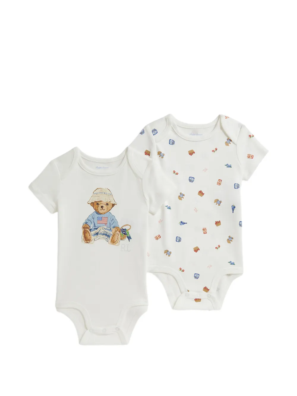 POLO RALPH LAUREN KIDS Body con stampa - Bianco