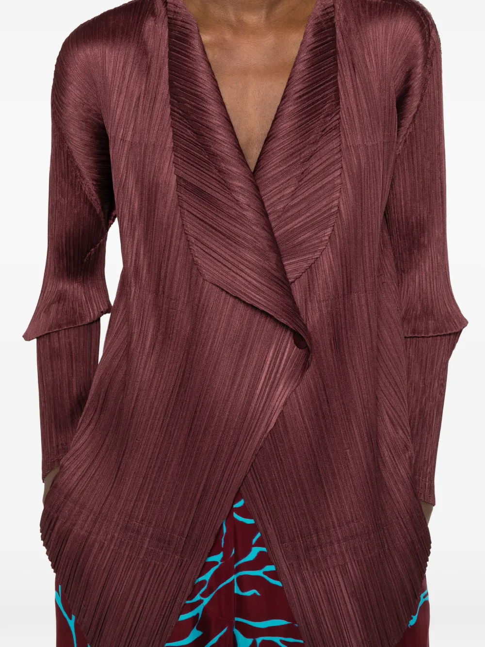 Pleats Please Issey Miyake Geplooide blouse met knopen Rood