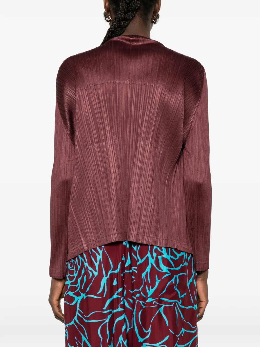 Pleats Please Issey Miyake Geplooide blouse met knopen Rood