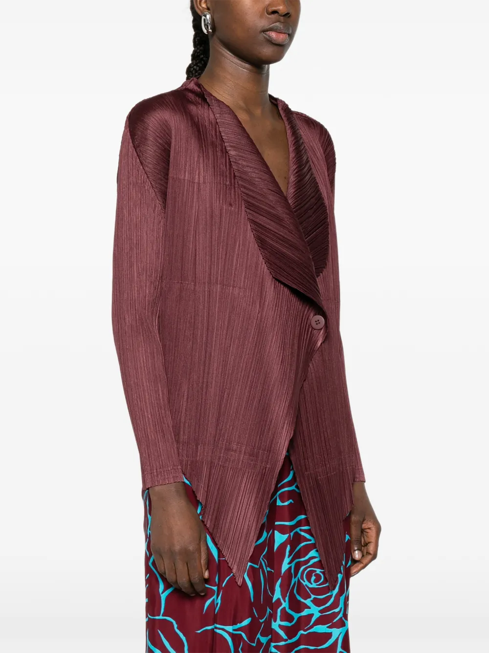Pleats Please Issey Miyake Geplooide blouse met knopen Rood