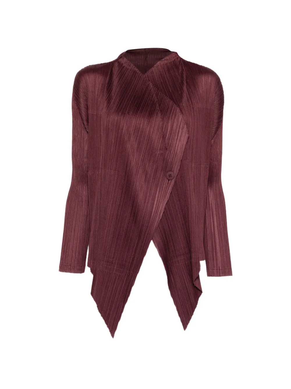Pleats Please Issey Miyake pleated buttoned blouse - Rosso