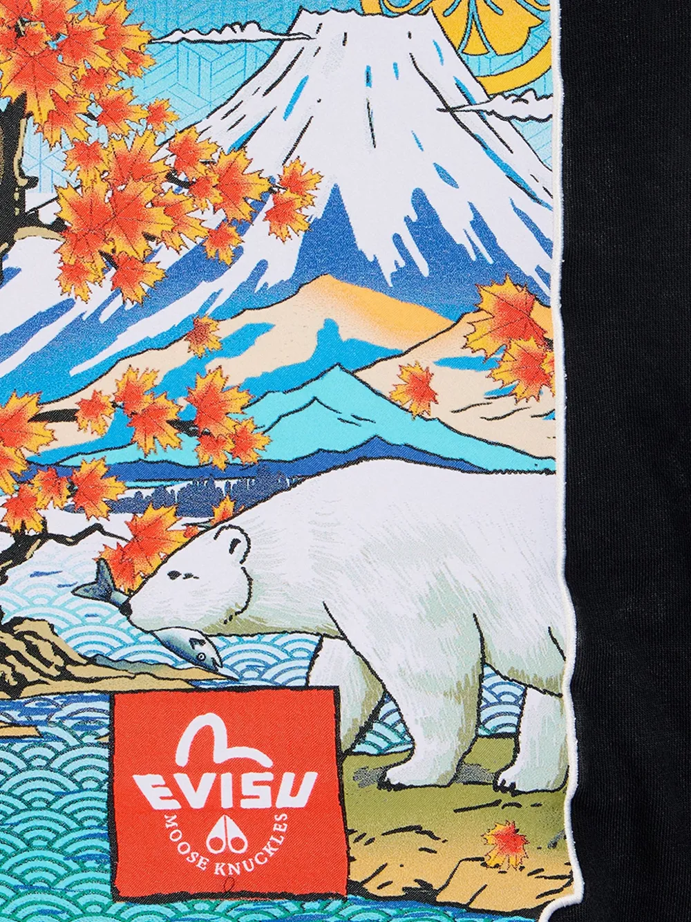 Moose Knuckles x Evisu hoodie met print Zwart