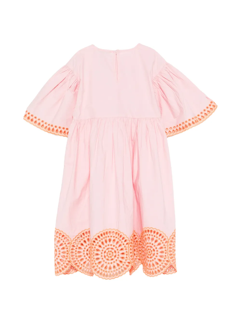 Stella McCartney Kids Jurk met borduurwerk en ruches Roze