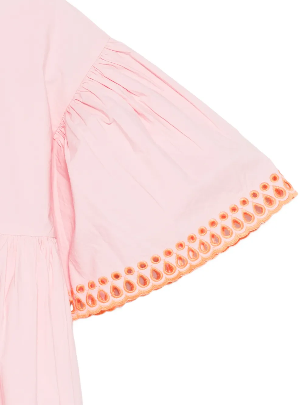 Stella McCartney Kids Jurk met borduurwerk en ruches Roze