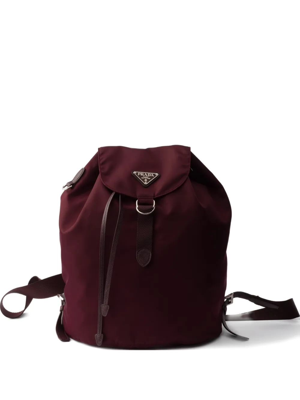 Prada logo-plaque backpack - Rosso