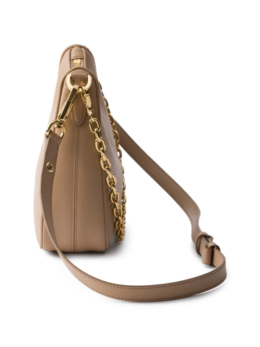 Prada Leren schoudertas Beige