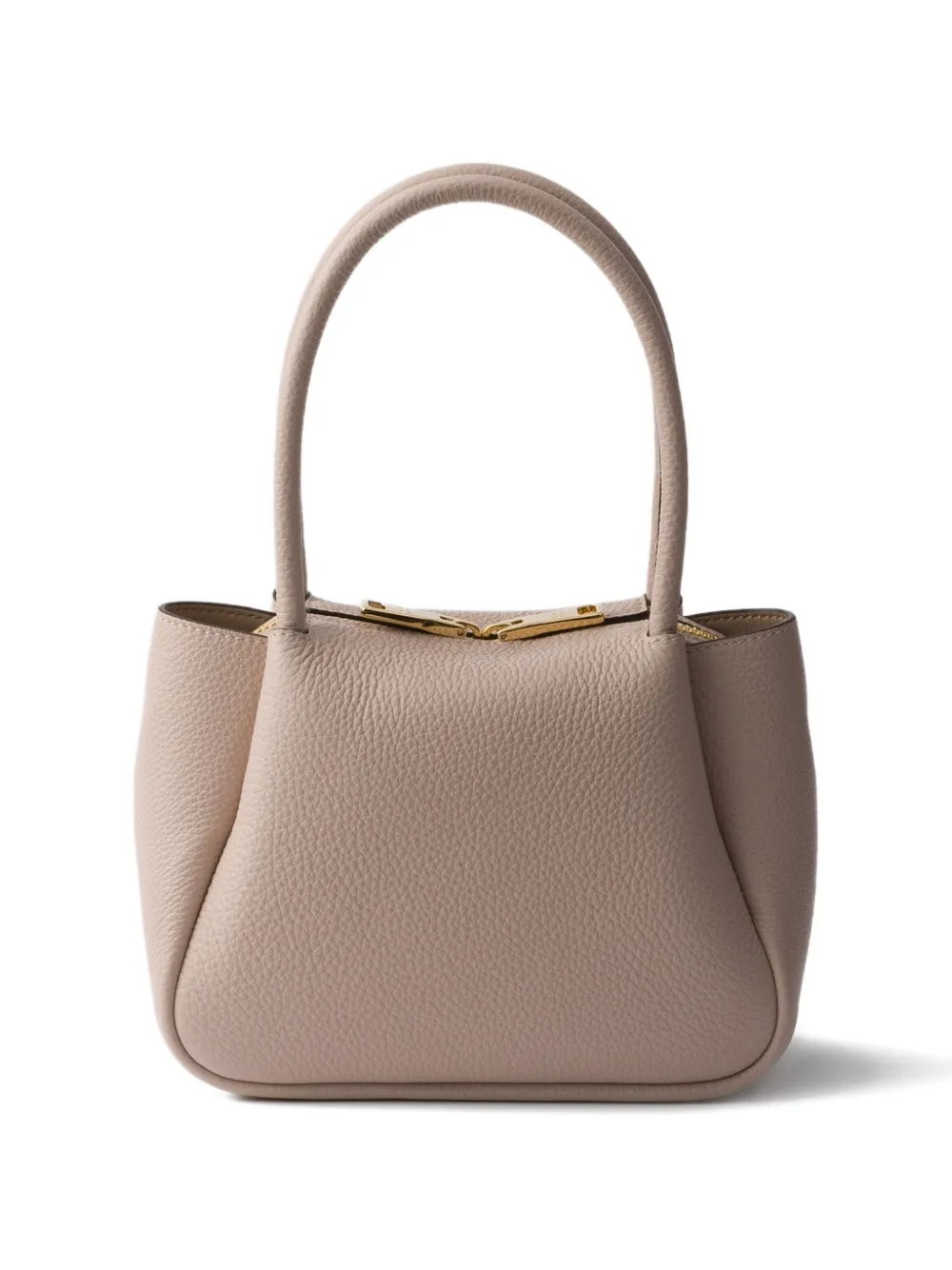 Prada logo-detail leather tote bag - Beige