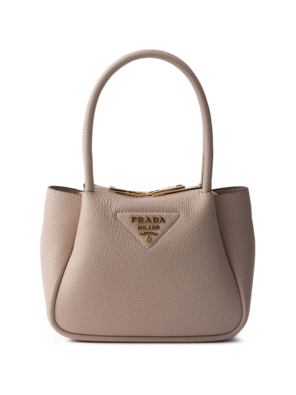Prada logo-detail leather tote bag - Toni neutri